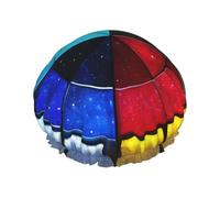 Brillance dans toutes les directions Bonnet de douche imprimé, réutilisable, spécialement conçu pour les cheveux longs des femmes, structure double couche, adapté pour le bain.