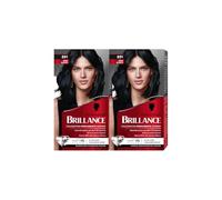 Brillance - Schwarzkopf - Coloration Cheveux Permanente Intense - Eclat Diamant - Couverture Parfaite des Cheveux Blancs - Masque Soin Fixateur de Couleur - Eclat de Nuit Noir Bleuté 891 - Lot de 2