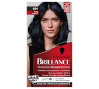 Brillance, Schwarzkopf, Coloration Permanente, Intensite Couleur 12 semaines, Brillance Eclat Diamant, Couvre 100% des Cheveux Blancs, Masque Soin Fixateur de Couleur, HaptIQ System, Noir Bleute 891