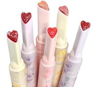 Brillant à lèvres 6 pièces/ensemble, rouge à lèvres en gelée en forme de cœur, hydratant, nourrissant, 6 couleurs, baume longue durée, maquillage pour femmes