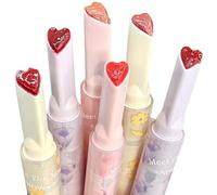 Brillant à lèvres 6 pièces/ensemble rouge à lèvres gelée en forme de coeur hydratant nourrissant brillant 6 couleurs longue durée antiadhésif baume maquillage pour les f.