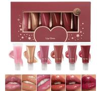 Brillant à lèvres, paillettes à lèvres brillantes, formule durable hydratante, hydratante avec des huiles naturelles, 8 ml x 6 fini léger non collant pour femmes fêtes datant de la beauté quotidienne