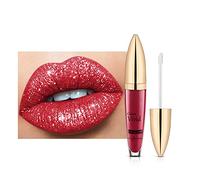 Brillant à Lèvres Scintillant, Gloss à Lèvres Pailleté à Haute Brillance Rouge a Levre Pailleté Liquide Antiadhésif Rouge à Lèvres Liquide Longue Durée Étanche Maquillage Brillant à Lèvres