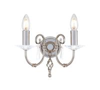 Brillant Applique Murale En Nickel Métal avec Cristal Candela Lampe Mur Couloir