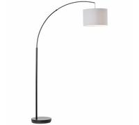 Brillant | Lampadaire arc Aike 1,8m noir mat/gris | 1x A60, E27, 40W, adapté aux