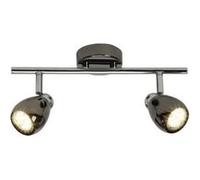 Brillant plafonnier led a 2 lumieres milano 2xgu10 3w chrome et noir G
