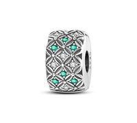 Brillant quatre - breloque à pince fixe trèfle à feuilles, breloque de bracelet perlé, convient aux bracelets de 3 mm à 4,5 mm