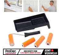 Brillant & Satain Peinture Mini Rouleau Set 10.2cm Afflué Mousse Cadre & Plateau