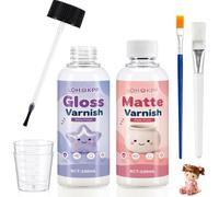 Brillante et Mate Vernis Céramique, Vernis pour Argile Polymère | 100ml x 2 Vernis Argile Autodurcissante Clay, Vernis Brillant pour la Peinture en Acrylique, Plâtre, Résistant aux Rayures