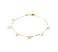 BRILLAXIS Bracelet plaqué or 18 cm - pampilles avec oxydes de zirconium