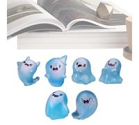 Brille dans le noir - Décoration d'Halloween fantôme mignon | Statue lumineuse en résine avec boîte de rangement | Petite figurine décorative pour l'atmosphère de vacances | Chambre à coucher, salon