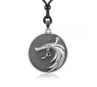 Brille Dans le Noir Witcher Necklace, Médaillon Vesemir's Loup Fou, Collier Chaîne Witcher, Pendentif En Alliage D'aluminium, Collier Witcher Cosplay est un Excellent Cadeau pour un fan de Witcher
