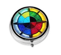 Brille dans toutes les directions : petite boîte à médicaments à trois compartiments qui peut être placée dans votre poche ou votre sac à main et peut stocker des vitamines.