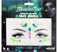 Brillent Dans Les Bijoux De Visage Sombres Pour Les Gemmes De Corps De Visage, Autocollants À Paillettes Pour Maquillage En Cristal, Bijoux De Tatouage Temporaire(Éclairage), Néon