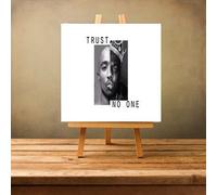 brillent Original 2 pac Tupac Shakur et Notorious Big Biggie Smalls Trust No One Hip Hop Rap Legends encadrée 25,4 x 20,3 cm sur toile