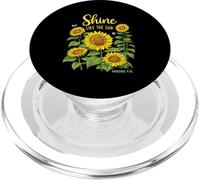 Brillez comme Le Soleil Proverbes 4:18 Christian Sunflower Jesus PopSockets PopGrip pour MagSafe