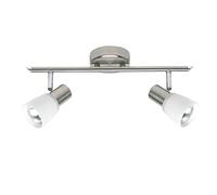 Brilliant lampe Luca spot tube 2 lames fer/chrome/blanc, 2x R50 E14 40W, têtes pivotantes, A++–E