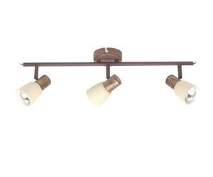 Brilliant 35816/56 Barre 3 Lampes Métal/Verre Marron 60 x 19 x 19 cm