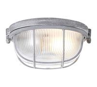 Brilliant 94480/70 Lauren Plafonnier, Métal/Verre, E27, 40 W, Gris Acier, 19 cm