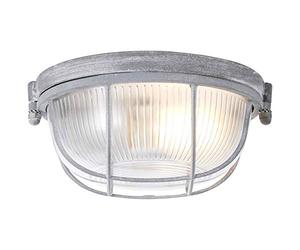 Brilliant 94480/70 Lauren Plafonnier, Métal/Verre, E27, 40 W, Gris Acier, 19 cm