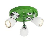 BRILLIANT lampe Soccer LED Spotrondell 3flg blanc/vert-noir-blanc | 3x LED-PAR51, GU10, 3W lampes à réflecteur LED incluses, (250lm, 3000K) | Échelle A ++ à E | Têtes pivotantes