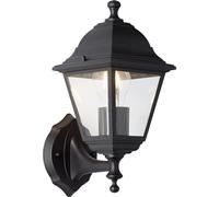 BRILLIANT Applique murale d'extérieur noire Nissie | style rustique | avec ampoule adaptée gradable | 1x E27 douille max. 60 Watt | IP44 | métal/verre