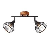 BRILLIANT Avia spot tube 2-flammes noir / couleur bois marron G