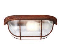 Brilliant Bobbi Plafonnier mural en verre aspect industriel avec 1 ampoule E27 compatible avec ampoules normales jusqu'à max. 40 W couleur rouillée