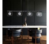 Design Plafonnier Salon Poutre Spot Lampe ALU Verre Boule Tressé