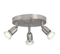 Brilliant G28834/13 Plafonnier Rond Acier 3 x GU10 2,5 W LED Métal Argent