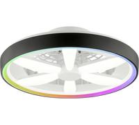 GAIANO Plafonnier avec ventilateur noir LED intégrée 48W