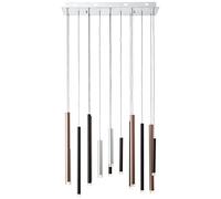 Brilliant G93764Z20 Suspension LED réglable en hauteur dans le style café à intensité variable sur 3 niveaux via interrupteur mural en métal/plastique, en aluminium/noir/marron/café 180 x 70 cm