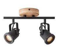 BRILLIANT Inge spot tube 2 flammes. bois foncé / noir noir G