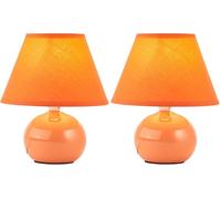 Brilliant lamp Lampe de table Primo pêche | 1x D45, E14, 40W, adapté aux lampes à suspension (non inclus) | Échelle A ++ à E | Avec interrupteur à cordon (Lot de 2)