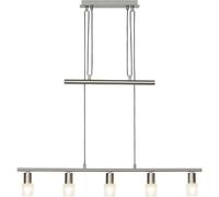 BRILLIANT lamp Lea suspension LED 5 lampes fer / chrome | 5x LED-D45, E14, ampou