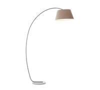 Brilliant lampadaire Brok bow 2.0m marron/gris | 1x A60, E27, 60W, adapté aux lampes standard (non incluses) | Échelle A ++ à E | Pivotant avec pédale/tête