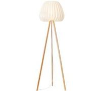 BRILLIANT Lampadaire Inna, bois clair à trois pieds / blanc or G