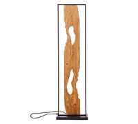 Brilliant Lampadaire LED Chaumont 120cm noir/bois, aluminium/métal/bois, 1x LED intégrée, 20 W, (flux lumineux : 2300lm, couleur de la lumière : 3000K)
