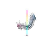 Brilliant Lampadaire LED RGB | 150 cm de hauteur | Lampadaire à intensité variable avec capteur de musique & télécommande & frontlight RGB | max. 125 lm | LED intégrée | en aluminium/plastique noir