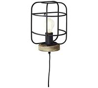 Brilliant lampe, applique murale Gwen bois antique / corindon noir, métal / bois, 1x A60, E27, 52W, lampes normales (non incluses), A ++