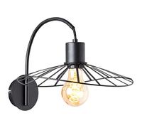 Brilliant lampe, applique murale Leika noir mat, 1x A60, E27, 52W, convient aux lampes LED