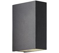 BRILLIANT lampe, applique murale Tynan LED 2-flammes Up/Down gris foncé, métal/verre, 2x LED 3W intégrées, (444lm, 3000K
