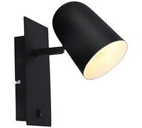BRILLIANT lampe Ayr interrupteur spot mural noir mat | 1x D45, E14, 18W, adapté aux lampes à suspension (non inclus) | Échelle A ++ à E | Avec interrupteur à bascule