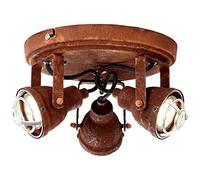 BRILLIANT lampe Bente Spotrondell 3flg couleur rouille | 3x PAR51, GU10, 4W, adapté aux lampes à réflecteur (non incluses) | Échelle A ++ à E | Têtes pivotantes
