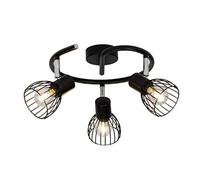 Brilliant Plafonnier Blacky Spot 3x E14 40W Ø30 cm Noir – sans ampoules, LED compatibles