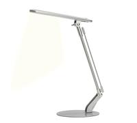 BRILLIANT lampe Brendan lampe de bureau LED titane | 1x LED 6W intégrée (SMD), (680lm, 4100K) | Échelle A ++ à E | Pressostat sur la tête