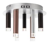 BRILLIANT lampe clavecin LED plafonnier 7 lumières marron / café 7 LED 4W intégrées, 365lm, 3000K