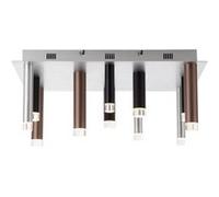 BRILLIANT lampe clavecin LED plafonnier carré 12 flg marron / café 12x 4W LED intégrés, 306lm, 300