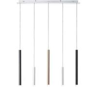 BRILLIANT lampe clavecin LED suspension 5 lumières alu / noir / marron 5x 4W LED intégrés, 362lm, Noir G
