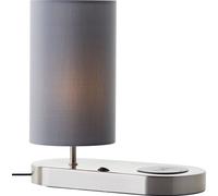 BRILLIANT Lampe de table 26cm avec support de charge à induction Clarie argent IP20 E14 Compatible avec les ampoules LED